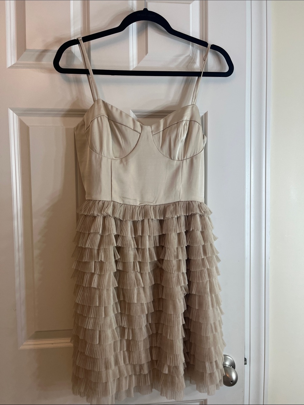 Storia Cream Ruffle Tulle Dress